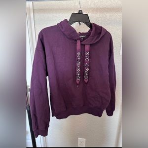 Jeweled purple hoodie from express size small